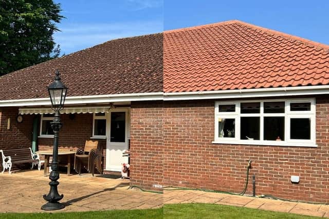 Before and after Roof Cleaning